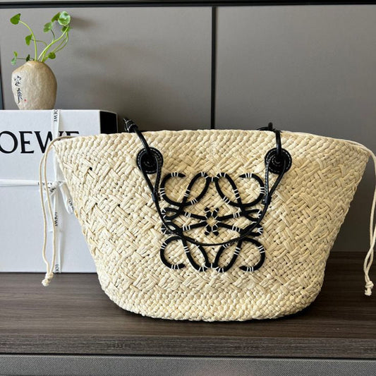 LOEWE Sunday Neeti Black Raffia Bag