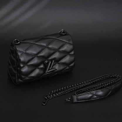 Louis Vuitton GO-14 MM Quilted Leather Chain Shoulder Bag – Black