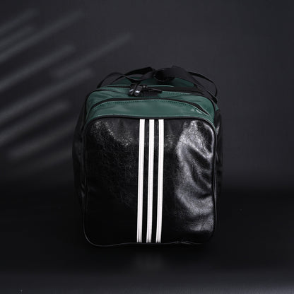 Balenciaga x adidas Large Duffel Travel Bag – Black & Green with Trefoil Logo and Triple Stripes