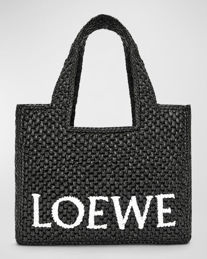 LOEWE x Paula¡¯s Ibiza Font Tote Small Bag in Raffia