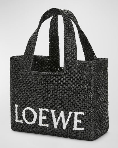 LOEWE x Paula¡¯s Ibiza Font Tote Small Bag in Raffia