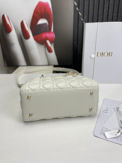 Dior Lady Medium White Bag 24cm