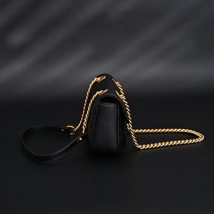 Gucci GG Marmont Small Matelassé Shoulder Bag – Black Leather with Gold Hardware