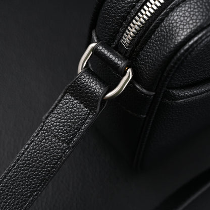 Gucci Black Leather Embossed Logo Belt Bag
