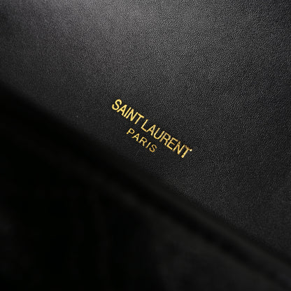 Saint Laurent Niki Medium Black Crinkled Leather Shoulder Bag