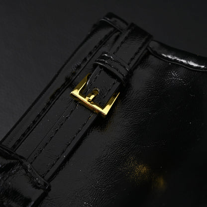 Prada Cleo Black Patent Leather Shoulder Bag with Gold Hardware