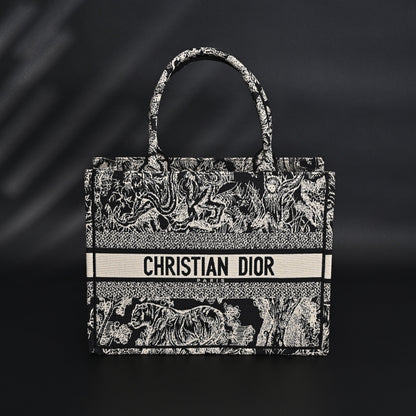 Dior Book Tote Bag – Black Toile de Jouy Embroidery