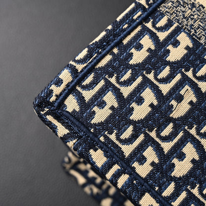 Christian Dior Large Book Tote – Blue Oblique Embroidery
