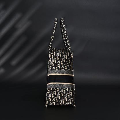 Christian Dior Medium Book Tote – Black Oblique Embroidery