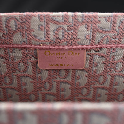 Christian Dior Large Book Tote – Pink Oblique Embroidery