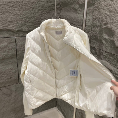 042067  Women's knitted spliced down jacket clothing