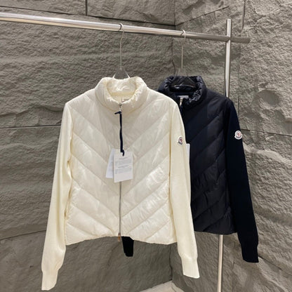 042067  Women's knitted spliced down jacket clothing