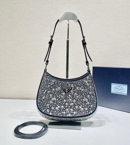 Prada Cleo Satin Bag with Crystals