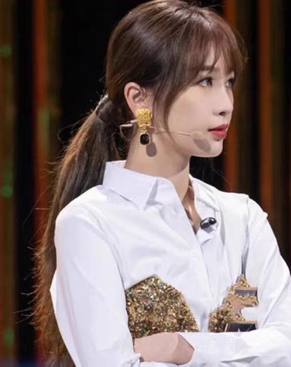 18K  Chanel Black Pearl Earrings