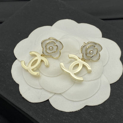 18K  Chanel Camellia Earrings