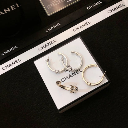 18K  Chanel Circle Earrings