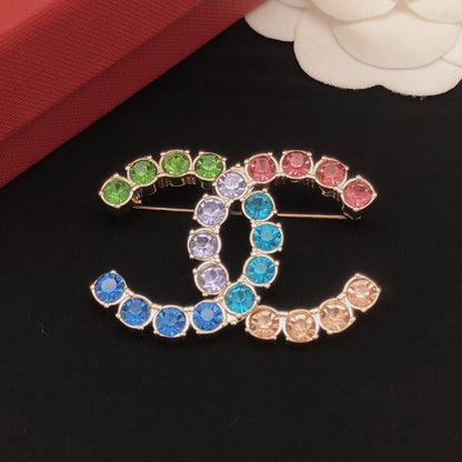 18K  Chanel Color Crystals Brooch