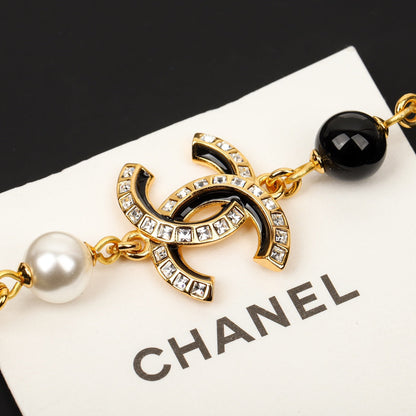 18K  Chanel Black Pearls Necklace