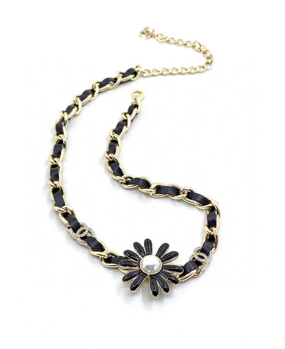 18K  Chanel Black Daisy Necklace