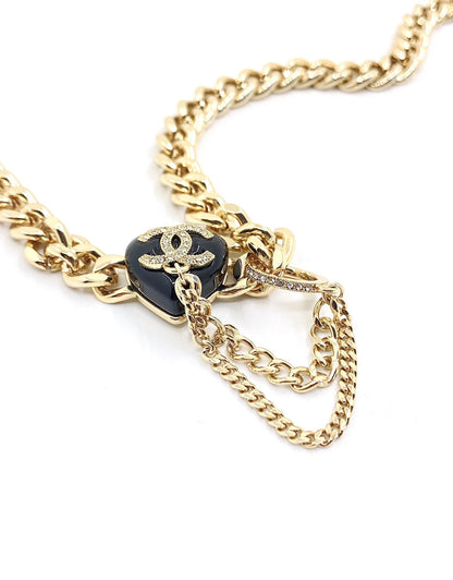 18K  Chanel Black Choker Necklace
