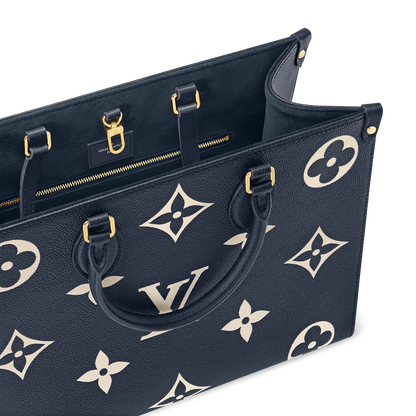 LV OnTheGo MM Navy Blue cream